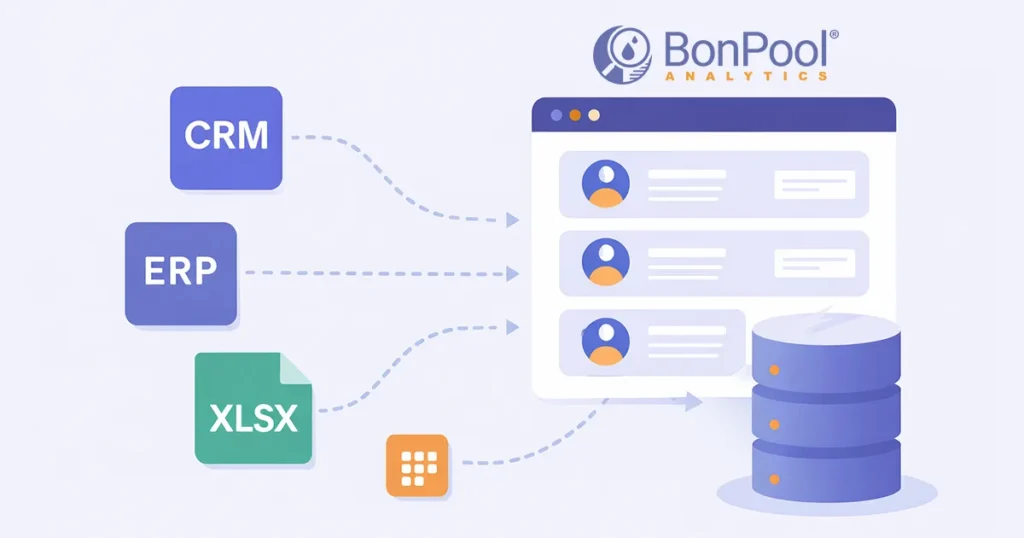 Importar clients des d'ERP, CRM o Excel a BonPool mitjançant fitxer d'exportació o plantilla XLSX.